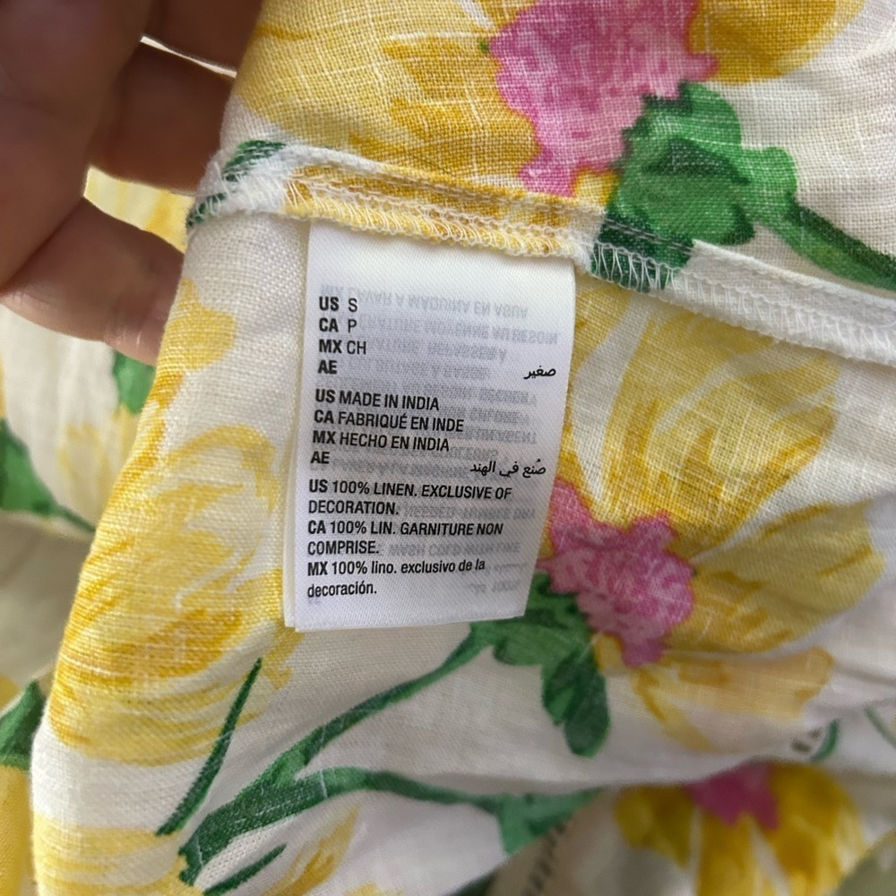 Linen Floral Flowy Midi Dress - Picture 5 of 5
